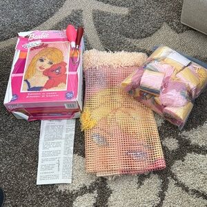 Rare Vintage Barbie, Teddy Bear Latch Hook Kit. 20” X 30”.